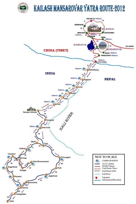 Kailash Mansarovar Yatra Route